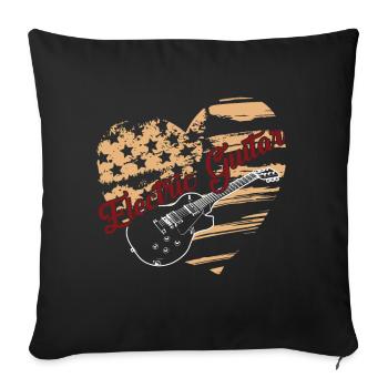 Electric Guitar Electric Guitar Flag - Sofa pillowcase 17,3'' x 17,3'' (45 x 45 cm) - black - Front