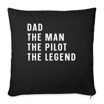 Dad Man Airplane saying - Sofa pillowcase 17,3'' x 17,3'' (45 x 45 cm) - black - Front