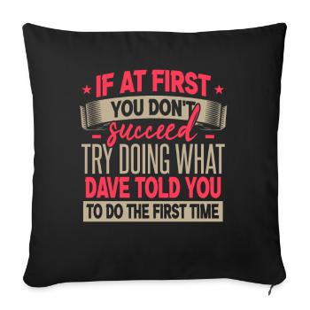 Drôle de cadeau de nom Dave - Housse de coussin décorative 45 x 45 cm - noir - Devant