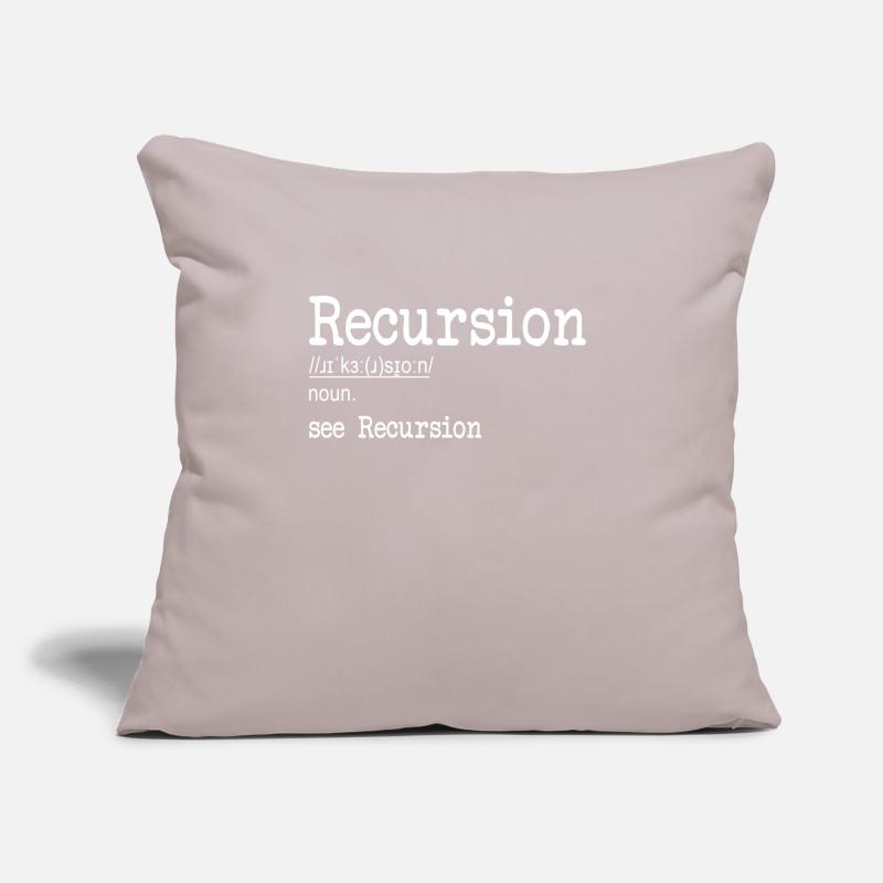 Récursion Définition Développeur Codeur Programmeur Housse de coussin décorative 45 x 45 cm