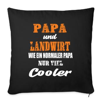 Papa und Landwirt - Sofakissenbezug 45 x 45 cm - Schwarz - Vorne
