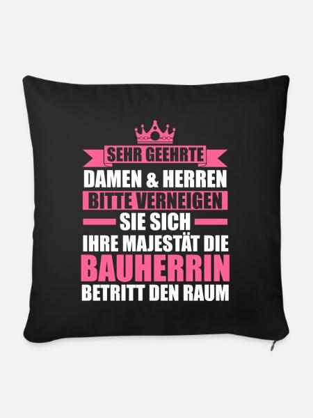 Bauherrin - Sofakissenbezug 45 x 45 cm - Schwarz