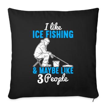Ice Fishing Ice Fisher - Sofa pillowcase 17,3'' x 17,3'' (45 x 45 cm) - black - Front