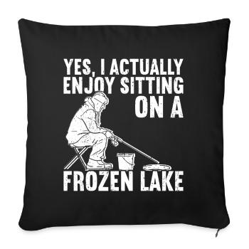 Ice Fishing Ice Fisher - Sofa pillowcase 17,3'' x 17,3'' (45 x 45 cm) - black - Front