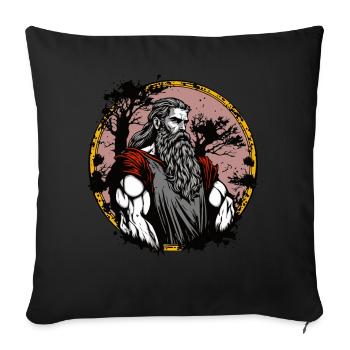 Bragi Norse Deity Viking Mythology God of Poetry - Sofa pillowcase 17,3'' x 17,3'' (45 x 45 cm) - black - Front