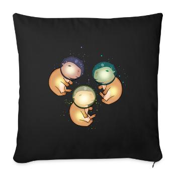 Capybara Gift Astronaut Space Capybara - Sofa pillowcase 17,3'' x 17,3'' (45 x 45 cm) - black - Front