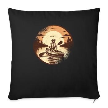 CANOE Kayaking Canadier-Canoe Kayak Canoe-Canoe - Sofa pillowcase 17,3'' x 17,3'' (45 x 45 cm) - black - Front