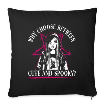 Cute and scary? - Bubble Goth Perky Goth - Sofa pillowcase 17,3'' x 17,3'' (45 x 45 cm) - black - Front