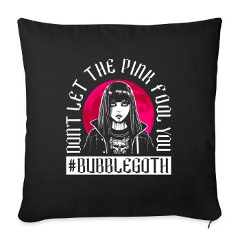 Ne laissez pas le rose vous tromper - Bubble Goth - Housse de coussin décorative 45 x 45 cm - noir - Devant