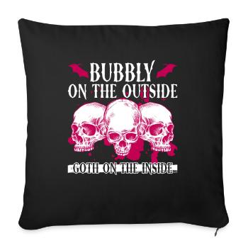 Außen sprudelnd, innen gotisch - Bubble Goth Perky - Sofakissenbezug 45 x 45 cm - Schwarz - Vorne