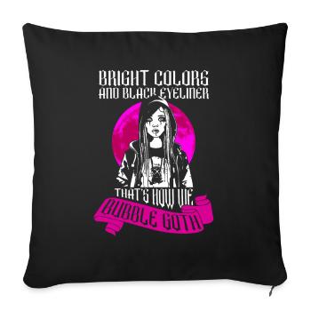 Bright colors black eyeliner bubble goth - Sofa pillowcase 17,3'' x 17,3'' (45 x 45 cm) - black - Front