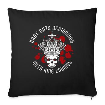 Baby Bat Goth Queen - Goth Gothic - Sofa pillowcase 17,3'' x 17,3'' (45 x 45 cm) - black - Front