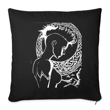 Fantasy Post Punk Keltische Stammeskunst Batcave Girl - Sofakissenbezug 45 x 45 cm - Schwarz - Vorne