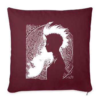 Fantasy Post Punk Keltische Stammeskunst Batcave Girl - Sofakissenbezug 45 x 45 cm - Burgunderrot - Vorne