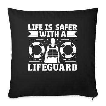 Lifeguard Let The Rescue Begin Lifeguard - Sofa pillowcase 17,3'' x 17,3'' (45 x 45 cm) - black - Front