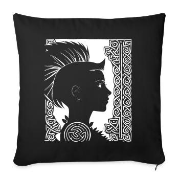 Fantasy Post Punk Keltische Stammeskunst Batcave Girl - Sofakissenbezug 45 x 45 cm - Schwarz - Vorne