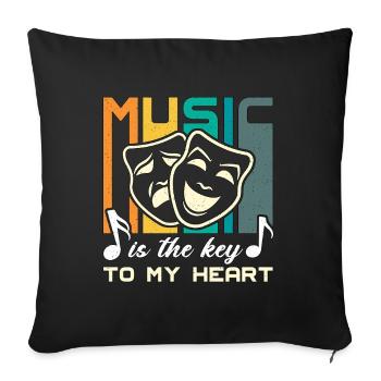 Musical Theatre Music Is The Key To Broadway Drama - Sofa pillowcase 17,3'' x 17,3'' (45 x 45 cm) - black - Front