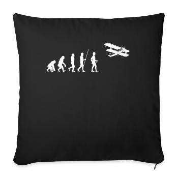 Airplane Heartbeat - Sofakissenbezug 45 x 45 cm - Schwarz - Vorne