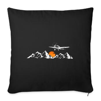 Flugzeug Design Natur fliegen - Sofakissenbezug 45 x 45 cm - Schwarz - Vorne