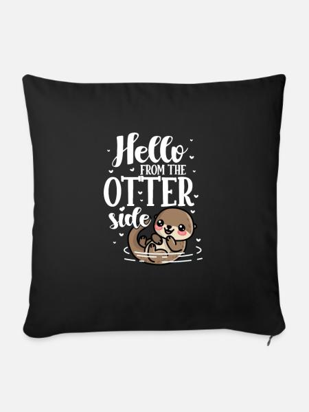 Otter Seeotter Fischotter Geschenk - Sofakissenbezug 45 x 45 cm - Schwarz