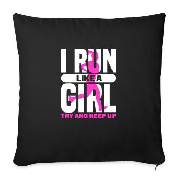 Run - Sofa pillowcase 17,3'' x 17,3'' (45 x 45 cm) - black - Front