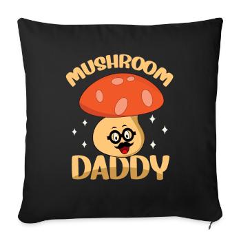 Mushroom Daddy Foraging Mushroom Hunting - Sofa pillowcase 17,3'' x 17,3'' (45 x 45 cm) - black - Front