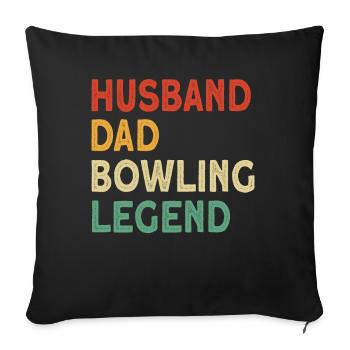 Husband Dad Bowling Legend Design - Sofakissenbezug 45 x 45 cm - Schwarz - Vorne