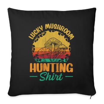 Lucky Mushroom Hunting Foraging Mushroom Hunting - Sofa pillowcase 17,3'' x 17,3'' (45 x 45 cm) - black - Front