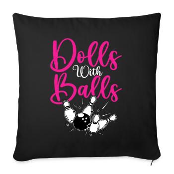 Dolls with Balls - Sofakissenbezug 45 x 45 cm - Schwarz - Vorne