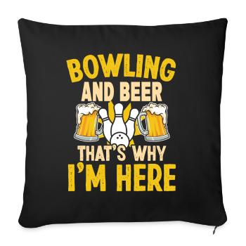 Bowling and Beer bowling Design - Sofakissenbezug 45 x 45 cm - Schwarz - Vorne