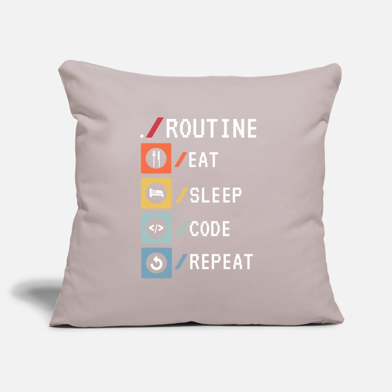Routine Eat Sleep Code Repeat Developer Coder Sofakissenbezug 45 x 45 cm