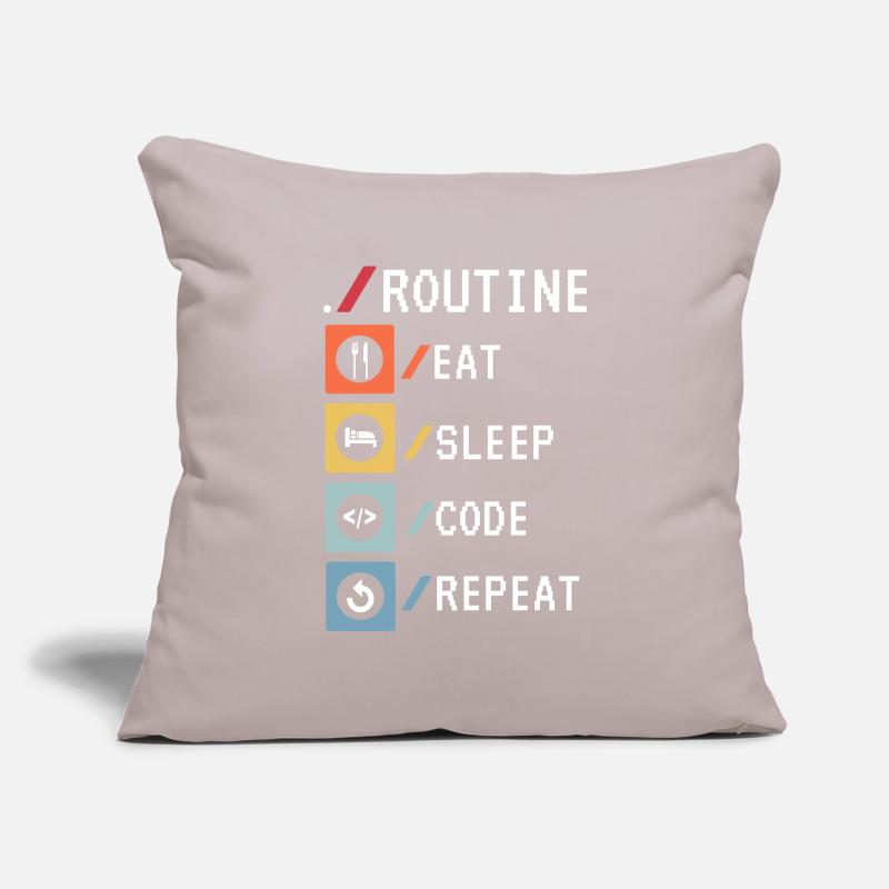 Routine Eat Sleep Code Repeat Developer Coder Sofakissenbezug 45 x 45 cm