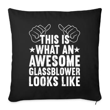 Glassblowing Glass Blowing Glassblower - Sofa pillowcase 17,3'' x 17,3'' (45 x 45 cm) - black - Front