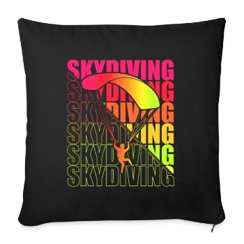 Skydive Freefly Fallschirmspringer Shirt Skydiving - Sofa pillowcase 17,3'' x 17,3'' (45 x 45 cm) - black - Front