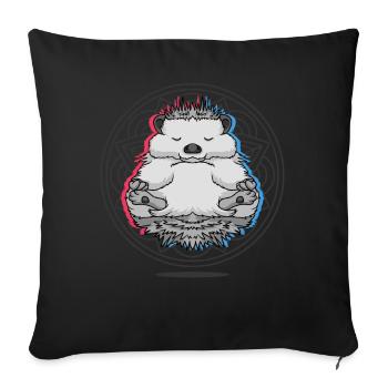 Namaste Hedgehog Mandala Lotus Meditation Hedgehog - Sofa pillowcase 17,3'' x 17,3'' (45 x 45 cm) - black - Front