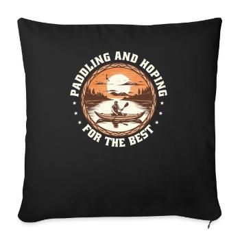 Kanu Canadier-Canoe Kajak Paddle-hoping - Sofakissenbezug 45 x 45 cm - Schwarz - Vorne
