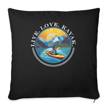 KAYAKS CANOE RAFTING BOAT Kayaking Adults-paddle - Sofa pillowcase 17,3'' x 17,3'' (45 x 45 cm) - black - Front