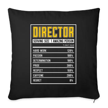 Réalisateur Réalisateur Nutrition Facts Film Film - Housse de coussin décorative 45 x 45 cm - noir - Devant