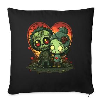 Cute Chibi Zombie Corpse Horror Apocalyptic Valent - Sofa pillowcase 17,3'' x 17,3'' (45 x 45 cm) - black - Front