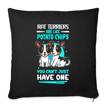 Rat Terrier Dogs Dog Owner Gift - Sofa pillowcase 17,3'' x 17,3'' (45 x 45 cm) - black - Front
