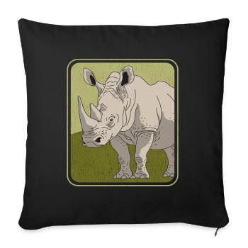 Rhinoceros Rhinoceros | Rhino Gift - Sofa pillowcase 17,3'' x 17,3'' (45 x 45 cm) - black - Front
