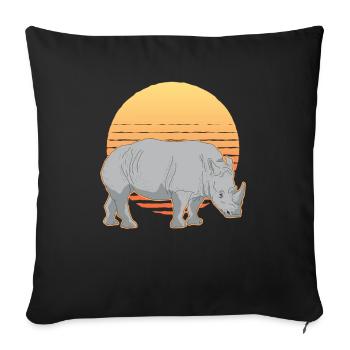 Rhinoceros Rhinoceros Rhinoceros Gift - Sofa pillowcase 17,3'' x 17,3'' (45 x 45 cm) - black - Front