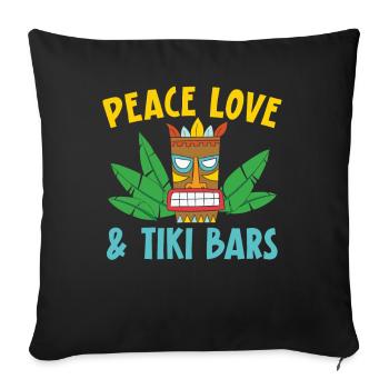 Peace Love & Tiki Bars Luau Party Tiki Bar - Sofa pillowcase 17,3'' x 17,3'' (45 x 45 cm) - black - Front