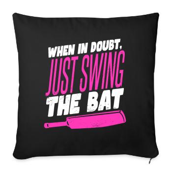Funny Cricket Saying Women - Sofa pillowcase 17,3'' x 17,3'' (45 x 45 cm) - black - Front