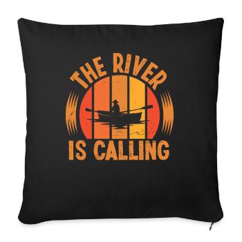 The River is calling - Sofa pillowcase 17,3'' x 17,3'' (45 x 45 cm) - black - Front