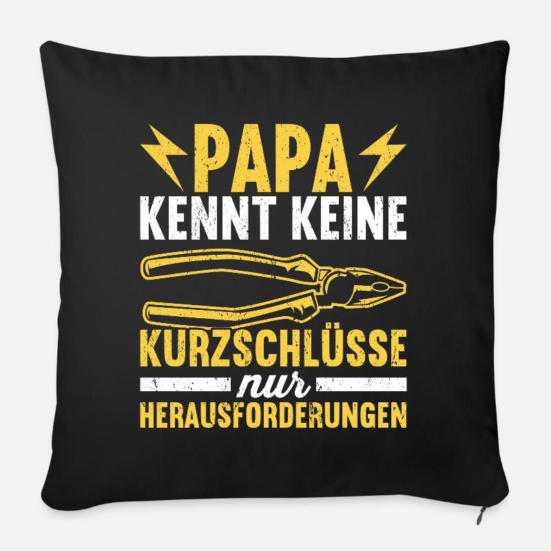 Elektriker Elektroinstallateur Papa Vatertag - Sofakissenbezug 45 x 45 cm - Schwarz