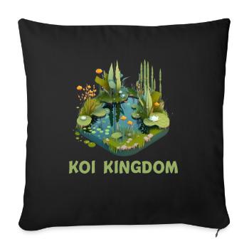 Koi Nishikigoi Garden Pond Pond Paysage - Housse de coussin décorative 45 x 45 cm - noir - Devant