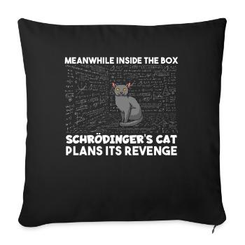 À l’intérieur de la boîte, le chat Schrödingers planifie sa revanche - Housse de coussin décorative 45 x 45 cm - noir - Devant