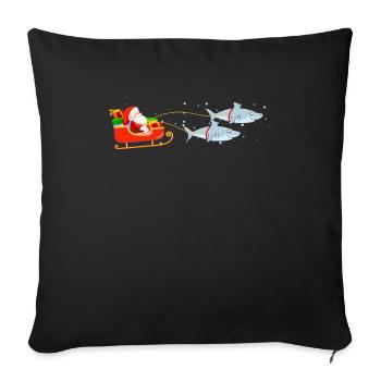 Hai Weihnachtsmann Weihnachtsschlitten - Sofakissenbezug 45 x 45 cm - Schwarz - Vorne