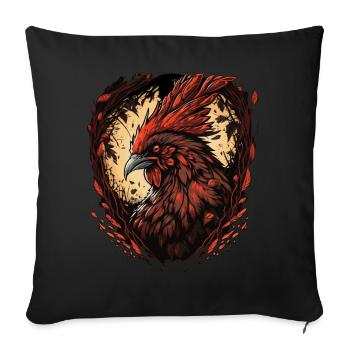 Funny Horror Chicken True Crime Farm Animal Phobia - Sofa pillowcase 17,3'' x 17,3'' (45 x 45 cm) - black - Front
